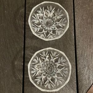 Glass Patterned Candle Holders. Set Of Two